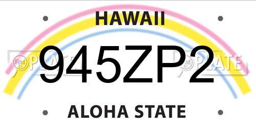 945ZP2 Hawaii License Plate