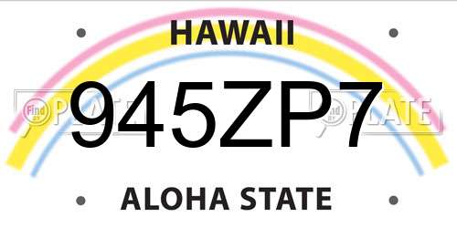 945ZP7 Hawaii License Plate