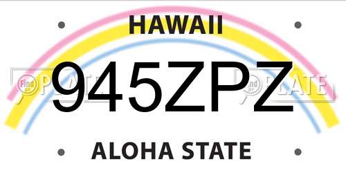 945ZPZ Hawaii License Plate