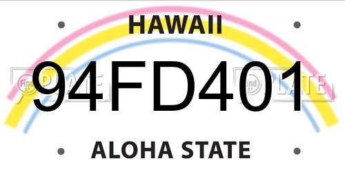 94FD401 Hawaii License Plate