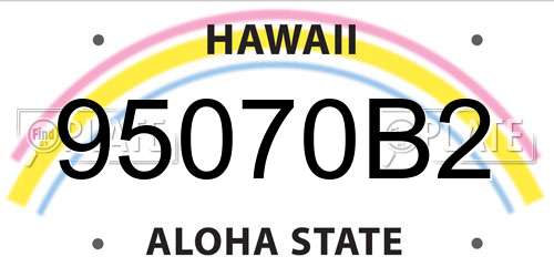 95070B2 Hawaii License Plate