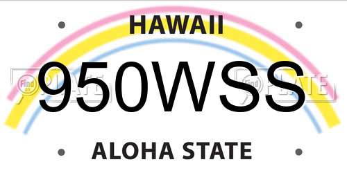 950WSS Hawaii License Plate