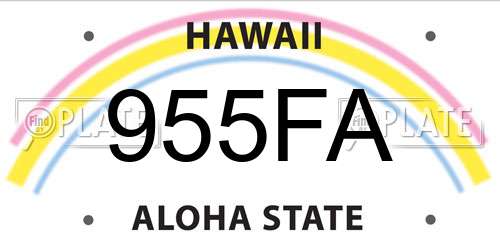 955FA Hawaii License Plate