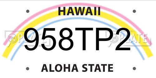 958TP2 Hawaii License Plate