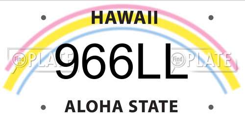 966LL Hawaii License Plate