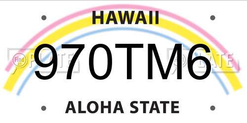 970TM6 Hawaii License Plate