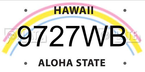 9727WB Hawaii License Plate