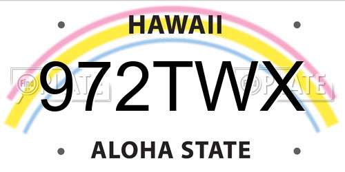 972TWX Hawaii License Plate