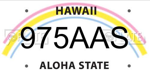 975AAS Hawaii License Plate