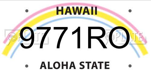 9771RO Hawaii License Plate