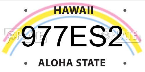 977ES2 Hawaii License Plate