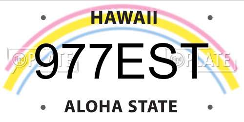 977EST Hawaii License Plate