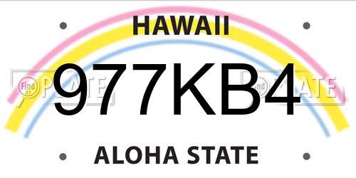 977KB4 Hawaii License Plate
