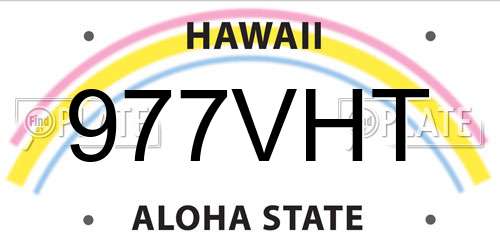 977VHT Hawaii License Plate