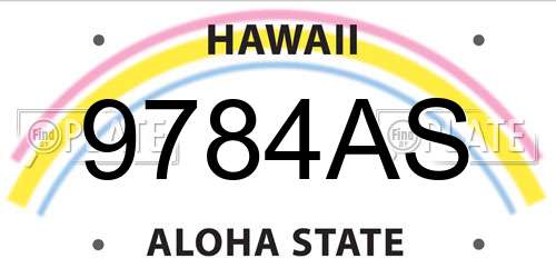 9784AS Hawaii License Plate