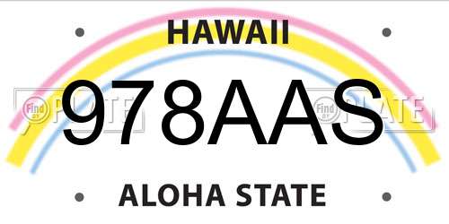 978AAS Hawaii License Plate