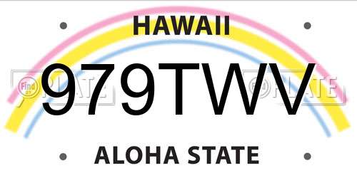 979TWV Hawaii License Plate