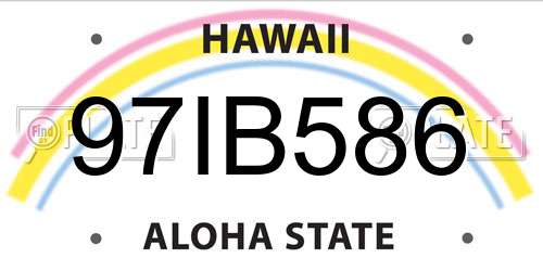 97IB586 Hawaii License Plate