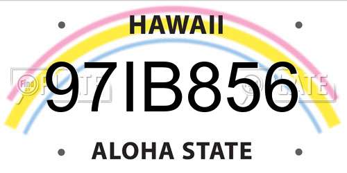 97IB856 Hawaii License Plate