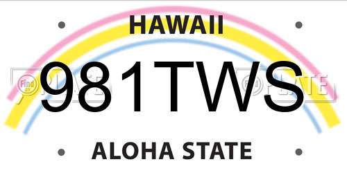981TWS Hawaii License Plate