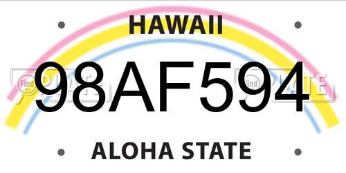 98AF594 Hawaii License Plate