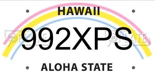 992XPS Hawaii License Plate