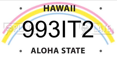 993IT2 Hawaii License Plate