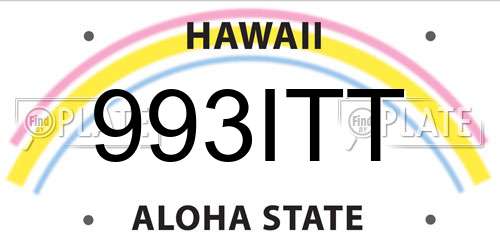 993ITT Hawaii License Plate