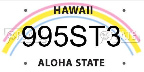 995ST3 Hawaii License Plate