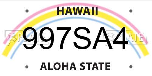 997SA4 Hawaii License Plate