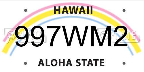 997WM2 Hawaii License Plate