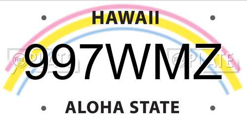 997WMZ Hawaii License Plate