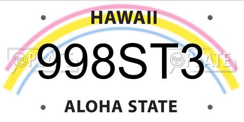 998ST3 Hawaii License Plate