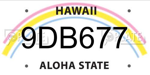 9DB677 Hawaii License Plate