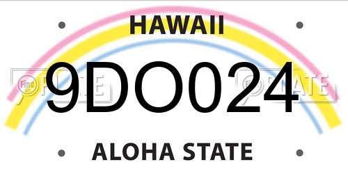 9DO024 Hawaii License Plate