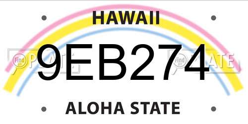 9EB274 Hawaii License Plate
