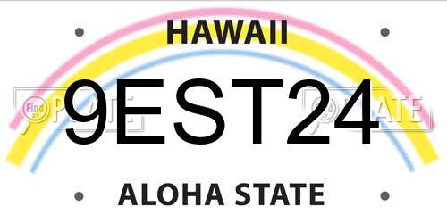 9EST24 Hawaii License Plate