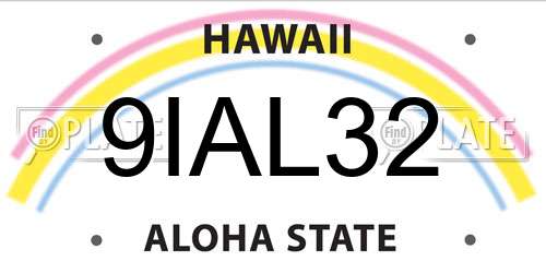 9IAL32 Hawaii License Plate