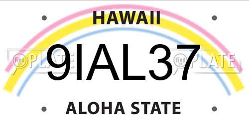 9IAL37 Hawaii License Plate