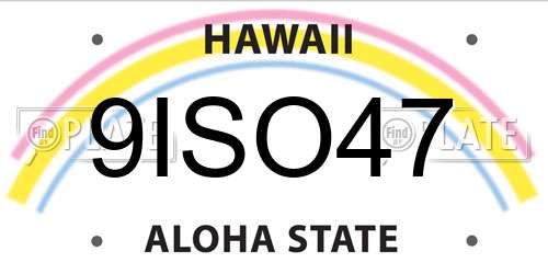 9ISO47 Hawaii License Plate