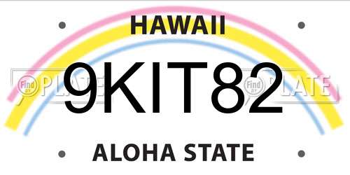 9KIT82 Hawaii License Plate