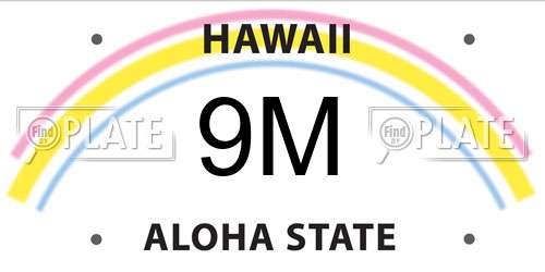 9M Hawaii License Plate