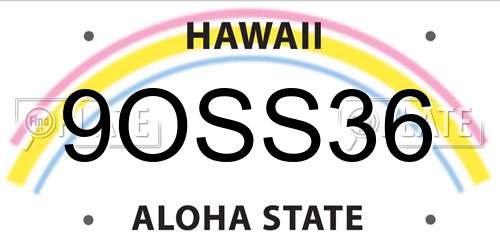 9OSS36 Hawaii License Plate