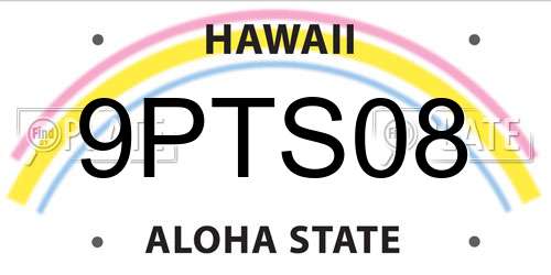 9PTS08 Hawaii License Plate