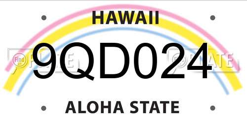 9QD024 Hawaii License Plate