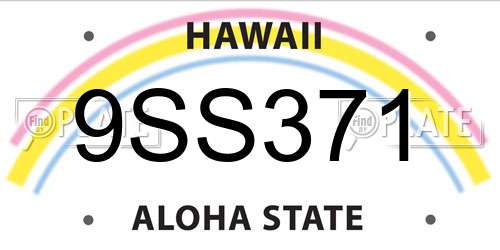 9SS371 Hawaii License Plate