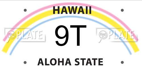 9T Hawaii License Plate