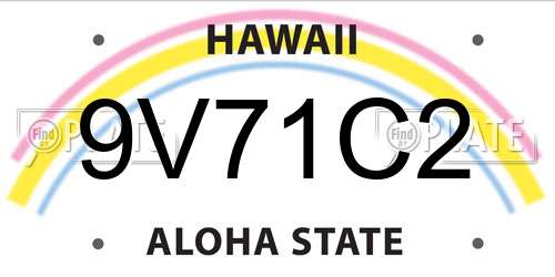 9V71C2 Hawaii License Plate