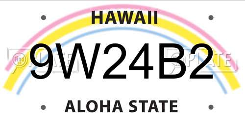 9W24B2 Hawaii License Plate