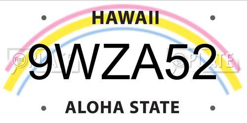 9WZA52 Hawaii License Plate